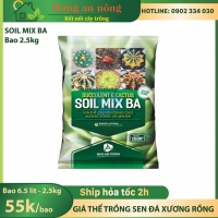 Bao 2.5kg Soil mix BA đất trộn hữu cơ chuyên trồng sen đá xương rồng