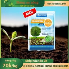 Túi 1kg Trichoderma bột nấm đối kháng phòng ngừa nấm bệ.nh gây hại tồn tại trong đất, ngăn ngừa tuyến trùng hại rễ.