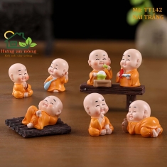 TT142 - các chú tiểu  mini trang trí tiểu cảnh bonsai sen đá xương rồng, cây để bàn - nhớ xem phần mô tả