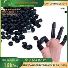 100g bao tay xỏ ngón màu đen chống đau đầu ngón chất liệu cao su bám tốt size 6.5cm tay nữ ( xem trong mô tả )