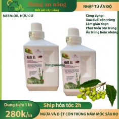 Chai 1 lít - dầu neem ODC Hữu cơ Ấn Độ chuyên ngăn ngừa và diệt côn trùng sâu bọ nấm mốc hàng nhập khẩu nguyên tem