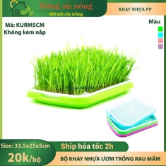 KURM5CM - khay nhựa chuyên trồng các loại rau mầm nắp bán riêng size 33.5x25x5cm