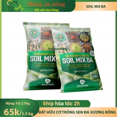 Soil mix BA túi 2.5kg - đất trộn hữu cơ chuyên trồng sen đá xương rồng