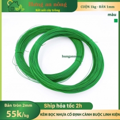 Cuộn 1kg kẽm bọc nhựa cố định cành buộn linh kiện bản tròn 1mm