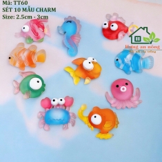 TT60 - Sét 10 mẫu Charm cá biển trang trí tiểu cảnh, dán điện thoại, kẹp nhiều loại khác - nhớ xem phần mô tả