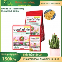 Túi 1kg NPK 13-13-13 phân vàng tan chậm Osmocote Thailand bổ sung dưỡng chất cây xanh lá tốt