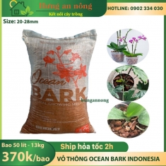 Bao 50 lít Vỏ thông Ocean Bark Indonesia, trồng phong lan, ươm kie, giá thể cho kiểng lá size 20-28mm