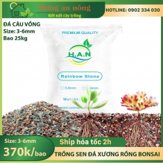 Bao 25kg Đá cầu vồng Han Rainbow Stone đá giữ cố định, giữ màu cho sen đá xương rồng size 3-6mm