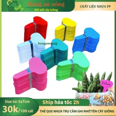 Set 100 Thẻ cắm name tag nhựa có 7 màu lựa chọn 5x7cm